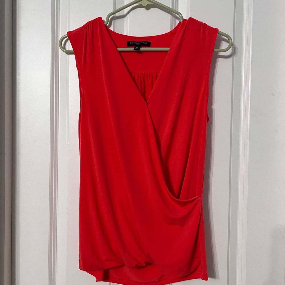 Banana Republic Orange Wrap Blouse